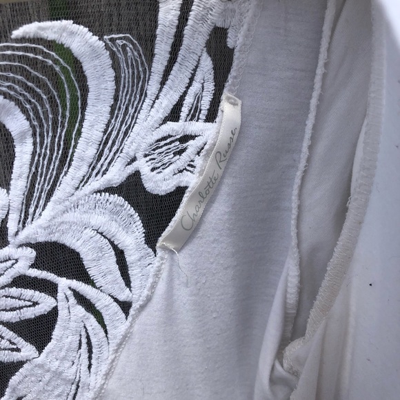 Charlotte Russe White Tee w/Lace Back - Picture 5 of 5